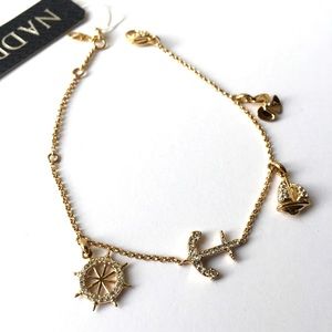 Nadri Nautical Charm gold bracelet
